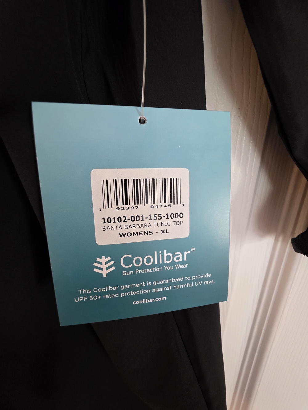 Coolibar Black Long Sleeve UPF Tunic with Notch Neck - Picture 2 of 5